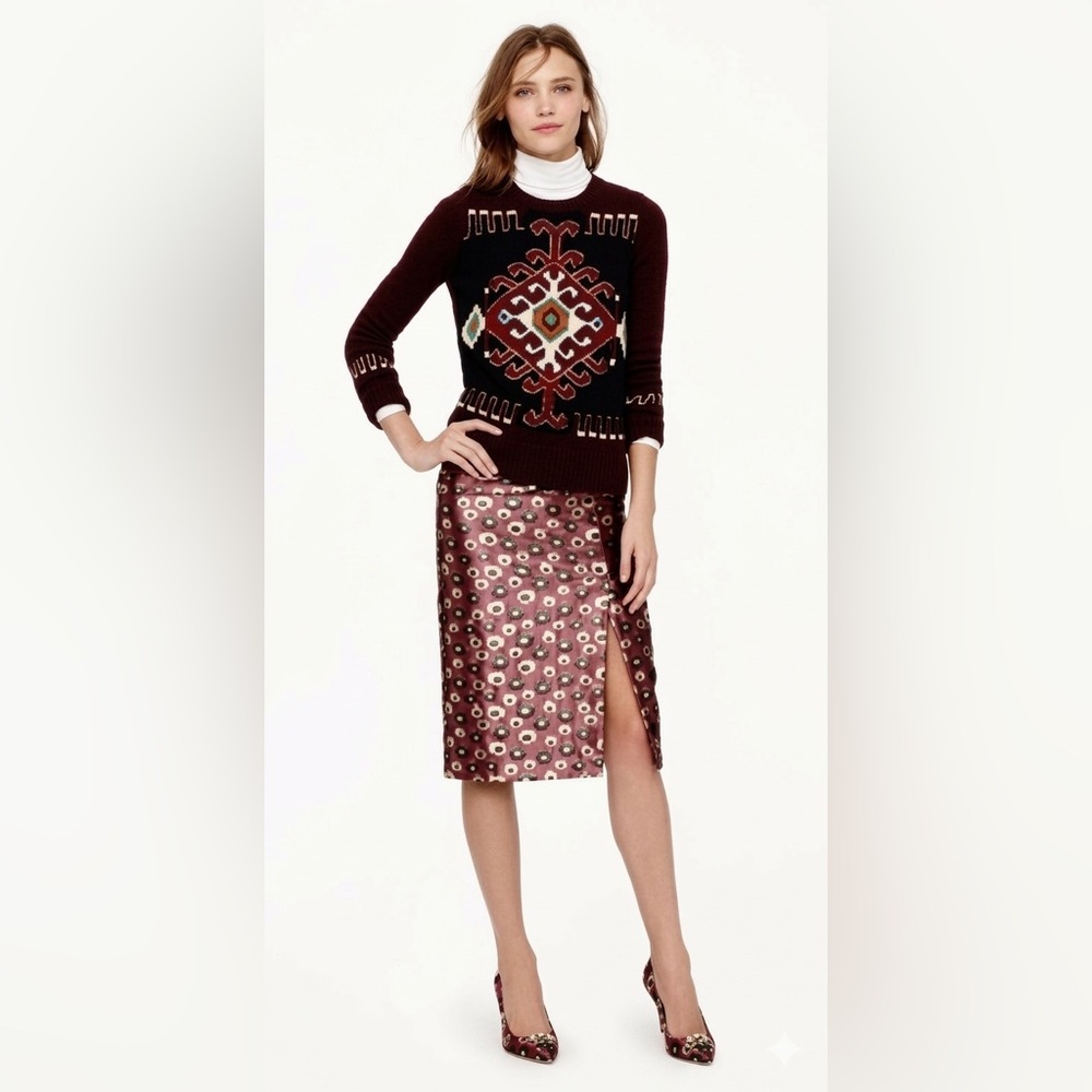 J.Crew Collection Metallic Brocade Pencil Skirt